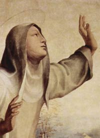 St. Katharina von Siena in einem Gemälde von Domenico Beccafumi